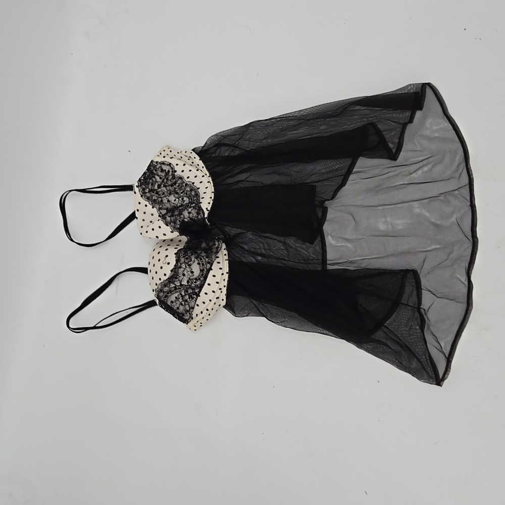 Victoria's Secret 36C black and white bra with slip nightie